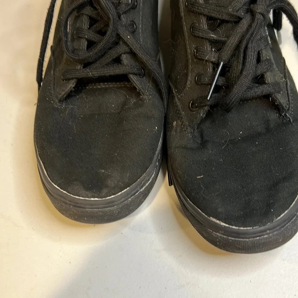 Vans BLACK Canvas Low Top Sneakers Size 9